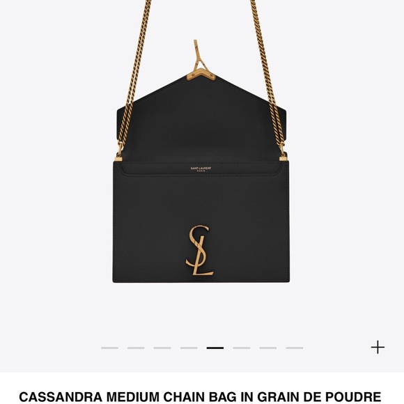 YSL Cassandra Medium Chain Bag color Black gold - Picture 9 of 11